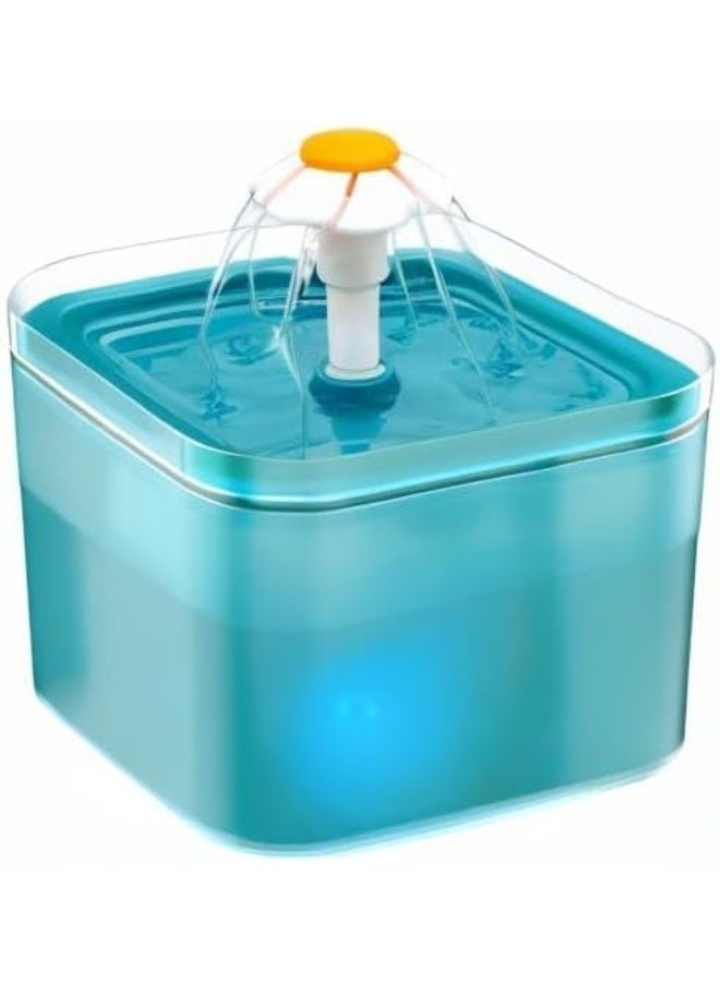 water Fountain, 2L Water Fountain for Drinking, Ultra Silent, LED Light, Activated Carbon Filter, Three Flow Patterns, Living Water Supply, Fountain for and Small Dogs - Image 2